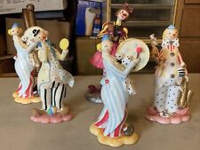 LOT OF 5 VINTAGE HERCO GIFT PROFESSIONAL CLOWN FIGURES FIGURINES  picture