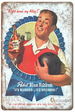 Pabst Blue Ribbon Beer - Bowling - Vintage Advertising Poster - Beer and Wine picture