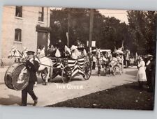 c1910 “The Queen” At Parade Float Dowagiac Michigan MI RPPC Real Photo Postcard picture