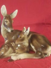 Large Antique Vintage Wien Keramos Austria Porcelain Deer Doe Fawn 9-1/2 