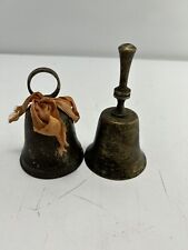 vintage silver-plated bell ring ding dinger solid metal unique set of 2 picture