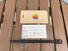 MACINTOSH APPLE COMPUTERS VINTAGE EMPLOYEE LUGGAGE TAG 80s NOS STOCK RAINBOW picture