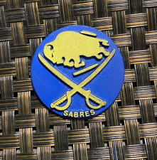 VINTAGE NHL HOCKEY BUFFALO SABRES TEAM LOGO COLLECTIBLE RUBBER MAGNET RARE *** picture