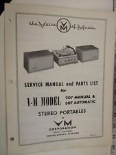 SF 60's V-M Voice of Music Technical Service Manual MODEL 207 Manual & 307 Auto picture