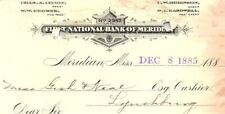 1885 MARIDIAN MISSISSIPI FIRST NATIONAL BANK OF MERIDIAN R E GISH TOBACCO 43-9 picture