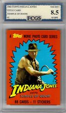 1984 Indiana Jones Title Card #1 Graded FCGS 8.5 NM-MT+ picture