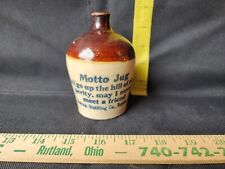 Antique Mini Crock Advertising Jug Detrick Distilling Co. Motto Jug Dayton OHIO picture