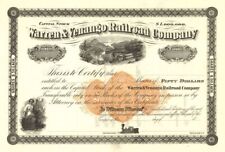 Warren and Venango Railroad Co. - 1870's circa Unissued Pennsylvania Railway Sto picture