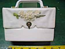 GIRL'S FIRST HOLY COMMUNION WHITE FLOWERED PURSE VINT. 1950's picture