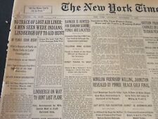 1929 SEPT 7 NEW YORK TIMES - AIR LINER LOST & LINDBERGH OFF TO AID - NT 6568 picture