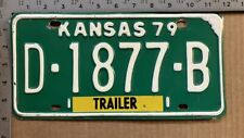 1979 Kansas dealer trailer license plate D 1877 B rare sticker type 10803 picture