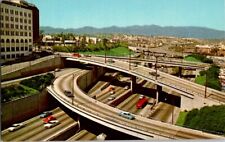 Vintage Postcard Harbor Freeway Facing North Los Angeles CA California     D-356 picture