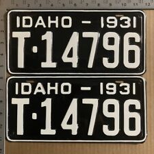 1931 Idaho truck license plate pair T-14796 YOM DMV Ford Chevy Dodge 11776 picture