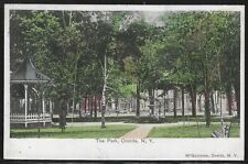 View of The Park, Oneida, New York,  Early Hand Colored Postcard, Used in 1908 picture