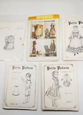 5 VINTAGE late 1800's Doll CLOTHES PATTERNS Holly Hobby Antique Easy Sew Designs picture