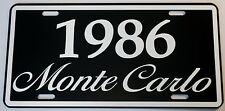 1986 86 MONTE CARLO METAL LICENSE PLATE 350 400 454 SS LOWRIDER NASCAR CHEVY picture