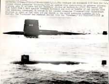 LG20 1968 Wire Photo US NUCLEAR SUBMARINE SCORPION + THRESHER LOST IN ATLANTIC picture