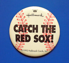 Hallmark BUTTON PIN Vintage RED SOX Baseball MLB 1992 CATCH THE Promotional RARE picture