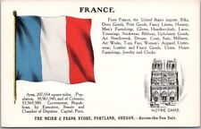 c1910s PORTLAND, Oregon Advertising Postcard MEIER & FRANK STORE w/ French Flag picture