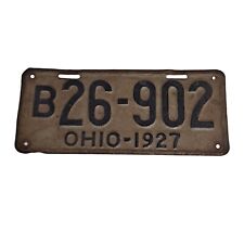 Antique 1927 Ohio License Plate B26-902 Automobile Rustic Original Vintage Decor picture