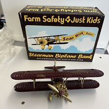 Spec Cast Farm Safety 4 Just Kids Stearman Biplane Bank Airplane 1993 picture