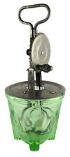 Antique A & J Hand Mixer/Egg Beater Green Uranium Depression Glass Measuring Cup picture