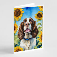 English Springer Spaniel in Sunflowers Cards Envelopes Pack of 8 DAC6076GCA7P picture