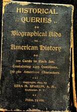 1895 Historical Queries Biographical Aids to American History 110 Card Set Comp. picture