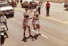 OLYMPIC FLAME RUNNER 1984 LOS ANGELES Original FOUND PHOTO Color SNAPSHOT 311 59 picture