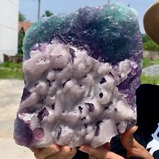 8.98LB Rare crystal samples of transparent purple cubic fluorite/China picture