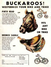 Old AD Horse Head & Saddle for Bike Western on Magnet 2.5