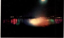 Illuminated Horseshoe Falls at Night - Vintage Postcard picture