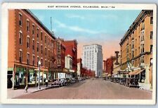Kalamazoo Michigan MI Postcard East Michigan Avenue Business Section c1940's picture