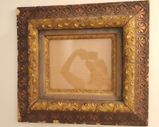 Antique Gilt Wood Frame with High Relief Florals Copper Velvet Liner Victorian picture
