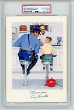 Norman Rockwell ~ Signed Autographed The Runaway Print ~ PSA DNA Encased picture
