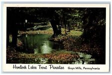 Guys Mills Pennsylvania PA Postcard Hemlock Lakes Trout Paradise c1960's Vintage picture