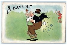 c1910's Old Man Hit Base Lexington Nebraska NE Posted Antique Postcard picture