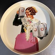 Bar Tray Spaten Munchen Vintage Traditional Girl Plastic Round Multicolor German picture