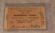 1952-1953 BASKETBALL TICKET TUSKEGEE INSTITUTE ALABAMA LOGAN HALL VERY RARE picture