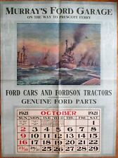 Ford Car 1921 Advertising Calendar/35x47 Poster: WWI Military Ship-Ogdensburg-NY picture