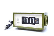 SEIKO GREEN Flip Clock  Space Age Mid-century VINTAGE Junk Item Use as interior picture