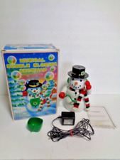Musical Bubble Blowing Snowman By World BaZaars 1996 Tested Vintage picture