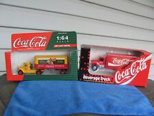 2 Vintage Coca Cola Trucks 1:64 scale Beverage truck & Semi by Ertl & Hartoy picture