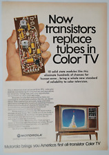 Motorola US First All-Transistor Color TV Solid State 1967 Ad Time 8x11