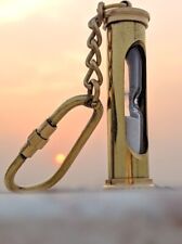 Lot of 100 Brass Sand Timer Keychain Nautical Pendant Hourglass Keyrings picture