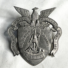 Fork Union Military Academy Hat Emblem Vintage Badge Metal Screw Back Virginia picture