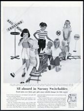 1957 Doepke Super Yardbird train set photo Sacony kid's clothes vintage print ad picture