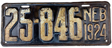 Nebraska 1924 Auto License Plate Butler Co Man Cave Vintage Wall Decor Collector picture