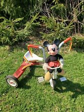 Vintage Mickey Mouse Tricycle Bike Kids Roadmaster Doll Plush Disney Red 1960 picture