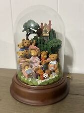FRANKLIN MINT A TEDDY BEAR PICNIC MUSICAL BELL JAR - Limited Edition picture